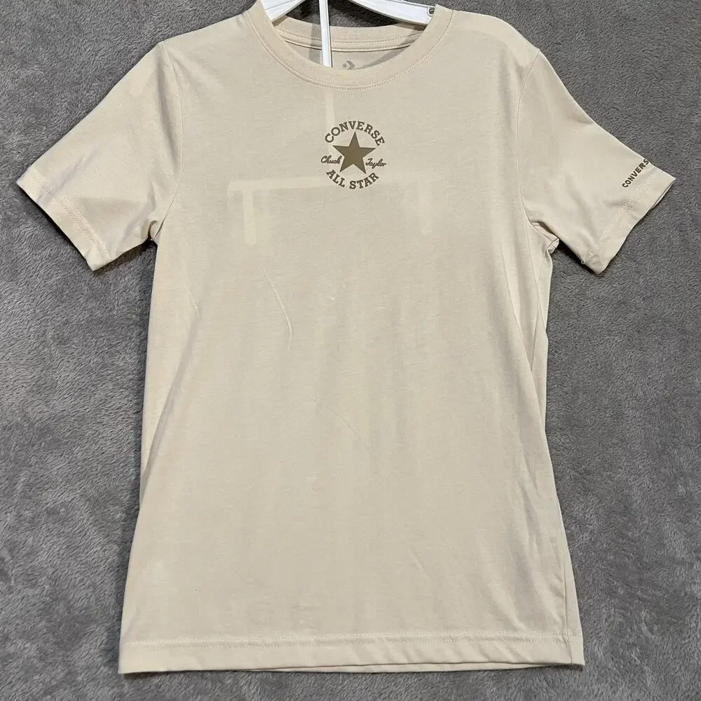 Converse Shirt Shorts Set Boys M Beige All Star 2 Piece Athletic Outfit New
